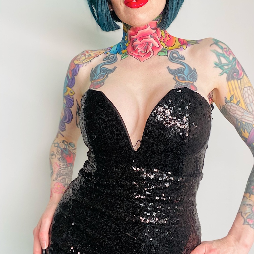 Black sequin Vamp dress